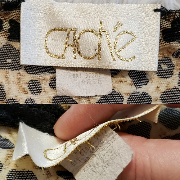 Vintage Leopard Print Square Neck Thong Bodysuit by Cache - Picture 6 of 10